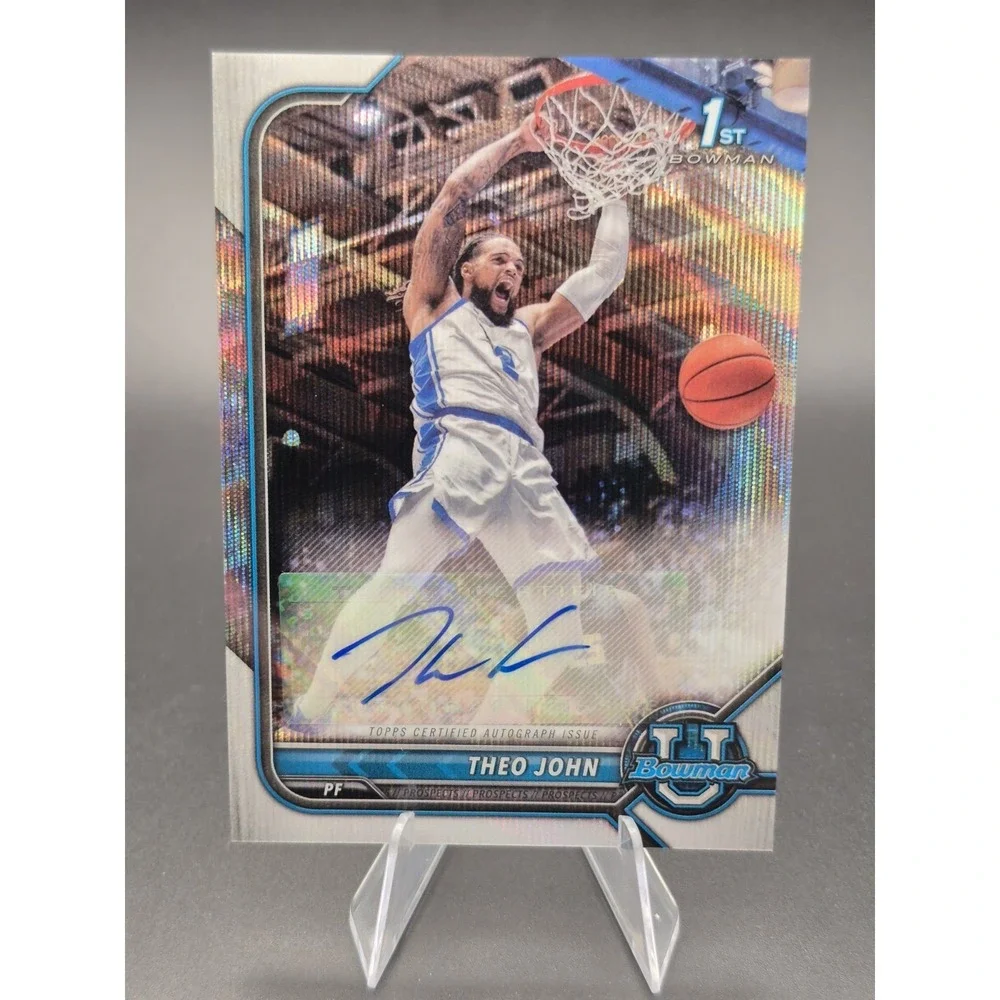 2022 Bowman Chrome Theo John #BCPA-TJO Silver Wave Refractor Auto /199 (AU) Duke